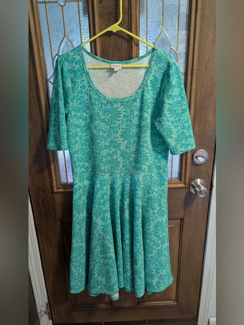 LuLaRoe Teal Swirl Midi Dress